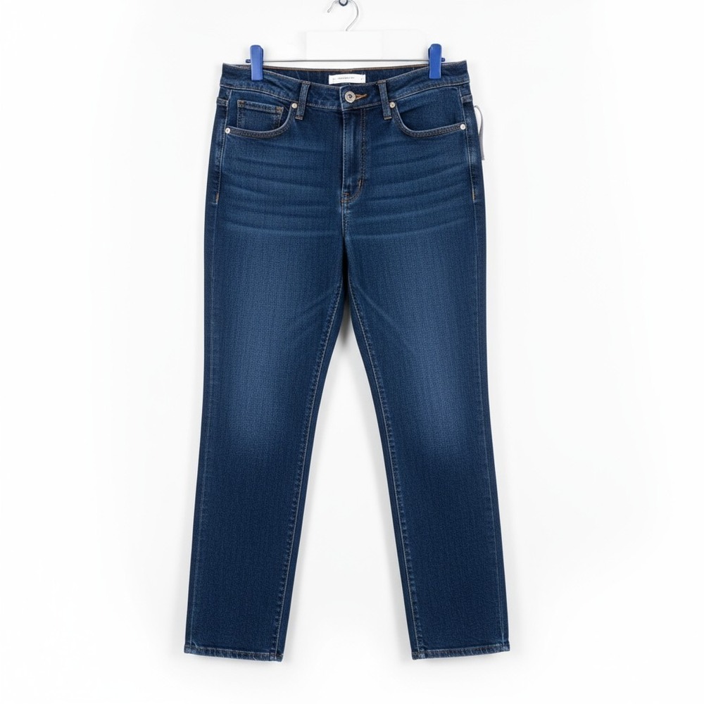 Seven7 Womens 10 High-Rise Slim Straight Jeans Blue Stretch Denim NWT New Pant
